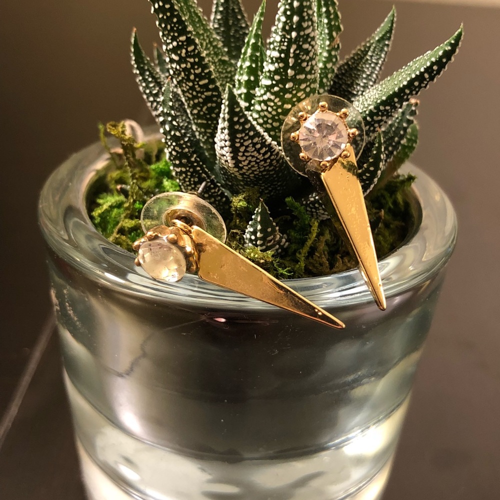 Two-Piece Spike Drop Fashion Earrings